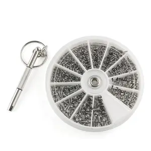 600pcs M1 M1.2 M1.4 M2.5 Mini Electronics Screws Nuts Assortment Tool Kit 12 Kinds of Repair Hardware Tools Box with Screwdriver for Electronic Products