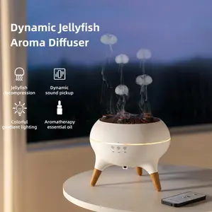2026 dynamic multi-spray aromatherapy machine desktop flame humidifier household large fog colorful light remote control aroma diffuser Jellyfish Aroma jellyfish diffuser Multifunction Gifts andPresents