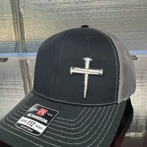 Silver Black 3 Nails Cross hat
