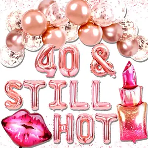 LaVenty 40th Birthday Decorations Women Happy 40th Birthday Banner 40 and Still Hot 40th Birthday Balloons 40th birthday Banner For Women