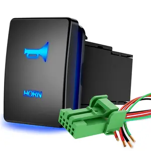 Nilight Horn Push Button Switch 12V (ON) Off Momentary Switches with Connector Wire Kit 1.28" x 0.87" Replacement for Toyota Sequoia Highlander Tacoma Tundra 4Runner RAVR Yaris