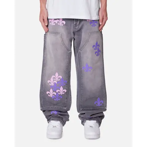 MNML Ultra Baggy Fleur Carpenter Pants Grey