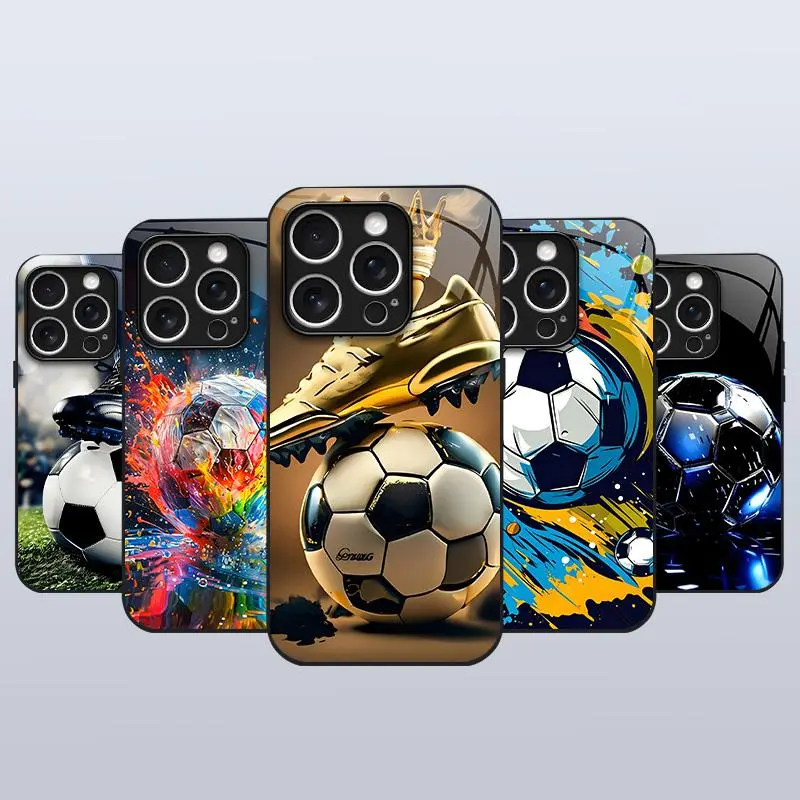 Soccer Ball Phone Case compatible with iPhone 16/15/14/13/12/11 and Samsung Galaxy S26/S25/S24/S23/S22, protective cover for sports fans’ game day — 975