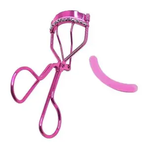 Prolux Eyelash Curler with Pink Grip and Rhinestone Accents for Enhanced Curling Performance