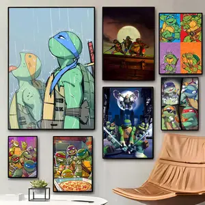 Classic Animated Heroes Teenage Mutant Ninja Turtles Poster Poster Artistic Waterproof Moisture-proof Scratch-resistant Durable HD And Sticky Suitable For Gifting And Wall Decoration In The Living Room Bedroom Cafe Bar Corridor