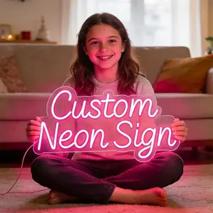 Custom Neon Sign Customizable LED Light for Wall Decor, Personalized Neon Sign for Bedoom Birthday Party Girl Boy Gift Name Logo Light up Sign Bar Home Business Shop