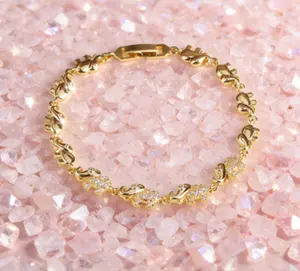 New Trendy Gold plated Zirconia Elephant Bracelet Fashion Animal Bangle Punk Style For Woman Jewelry Gift Daily Wear