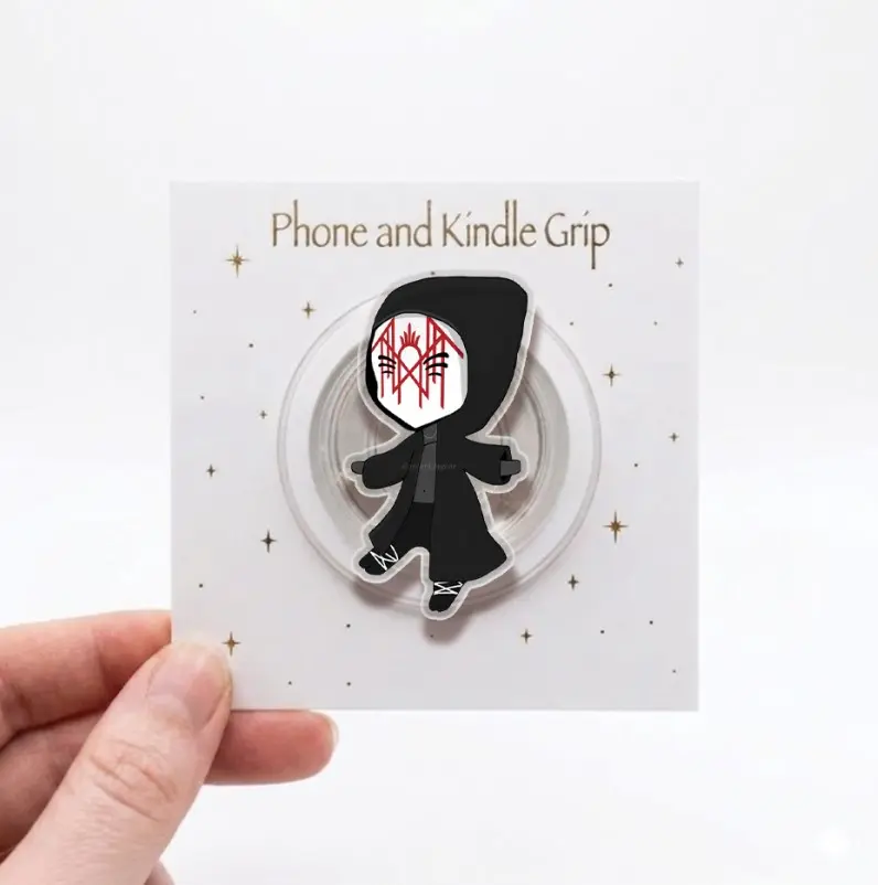 Sleep Token Chibi Cute MagSafe Phone Grip – Gothic Music Fan Accessory, Trendy Kawaii Phone Holder for Teens & Music Lovers White Base