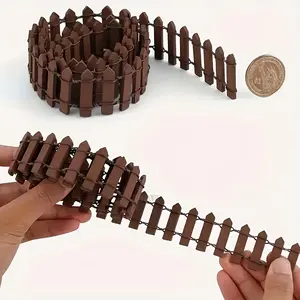 4pcs Mini Wood Fence, Outdoor Fence Decorations, Decorative Scenery Ornaments Picket Fence Wooden Fence - Durable, Smooth Edge Decorations for Fairy Gardens and Miniature Landscapes, 10.01cm X 3.0cm, Mini Ornaments, Garden Accessories