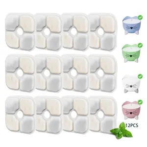 Cat Fountain Filter, 12 Counts Replacement Filter for Pixi Pet Fountain, Durable Cat Water Bowl Accessory, Ideal for Pets