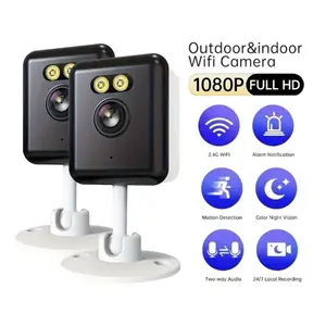 [SummerVibes] Security Camera 1080P, 2PCS Pet Camera Baby Monitor, 2.4GHz WiFi AI Motion Detection Night Vision,Low Power Wired with Spotlight,  2-Way Audio for Family Home