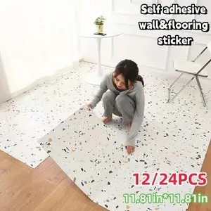 50pcs Self-Adhesive Floor Wall Stickers, Marble Pattern Peel & Stick Backsplash Tile, Waterproof Vinyl Wallpaper for Kitchen Bathroom Living Room Decor