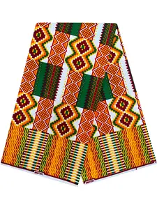 African Print Fabric Ankara Material, 6 Yards Kent Wax Cloth, Ideal for Crafting and Fashion Projects, Vibrant Patterns for Unique Designs
