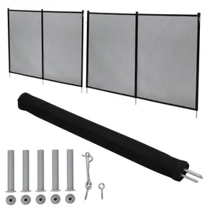 Garvee Removable Pool Safety Fence with Durable 320GSM PVC Mesh and Reinforced Stainless Steel Frame, 4FT Tall, Weather-Resistant, Fade-Proof, Easy Tool-Assisted Setup, Suitable for Inground and Above Ground Pools, Gardens, and Decks