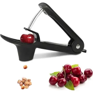 Cherry Pitter Tool, Cherry Pit Remover Tool, Cherry Picker, Fruit Core Remover Design for Make Delicious Cherries Dishes and Cocktail Cherries (Black)