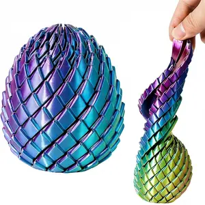 Twisty Fidget Egg, 3D Printed Slippery Egg Fidget, Easter Dragon Eggs, Easter Basket Stuffers Essentials,Stress Relief Desk Fidget Toy for Adults,3D Easter Egg Hunt Supplies