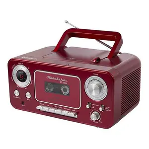 Studebaker Portable CD & Cassette Player w/Bluetooth & AM/FM Radio