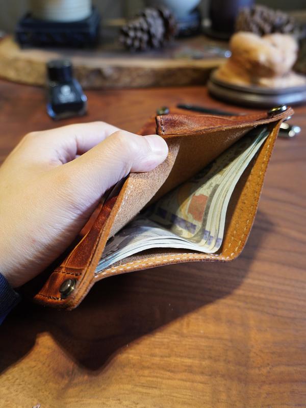 Large Capacity Leather Wallet - Handmade Vegetable Tanned | Metal Zipper, Multi Card Slots for Cash/Cards/Change