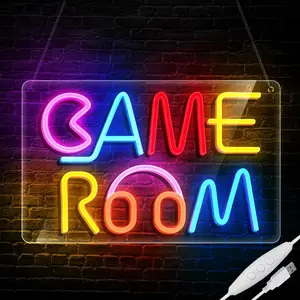 SERBASIC 15.7x9.8in Acrylic-Silicone LED Multicolor Neon Light Sign - Dimmable, USB-Powered, with ON/OFF Switch, for Game Room Home Decor Gifts, LED Neon Lights