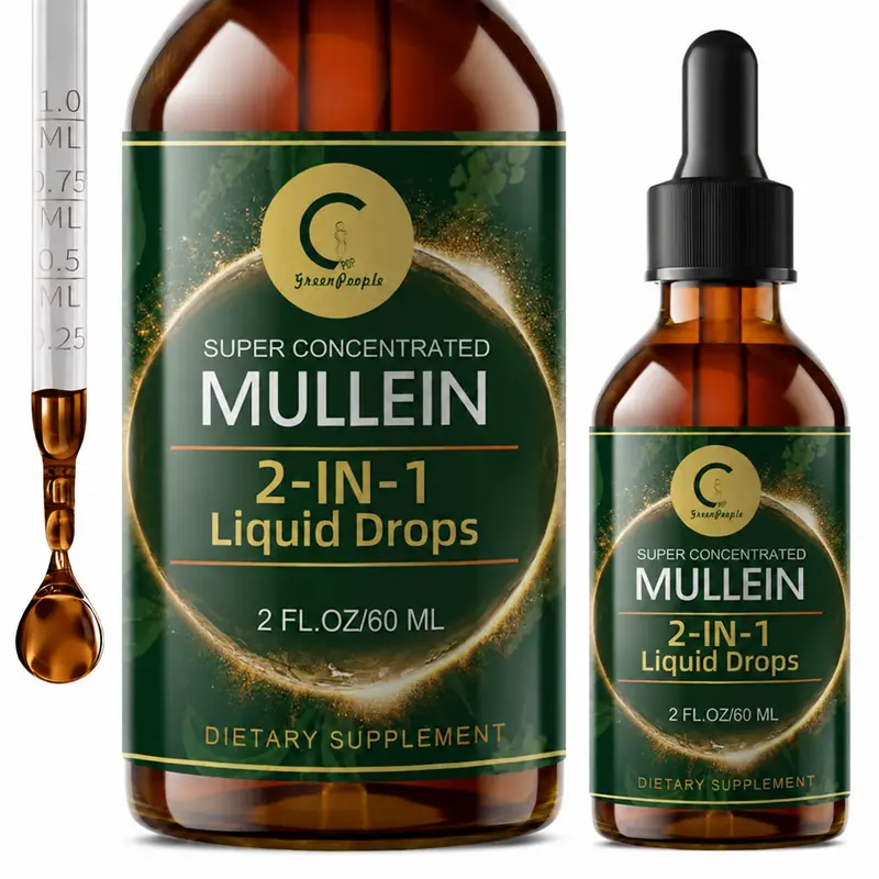 Mullein Leaf Drops for Lungs - Mullein Leaf Extract & Marshmallow Root for Lung Cleanse & Detox -Immune Support Supplement, 2 fl oz Healthcare Vitamin