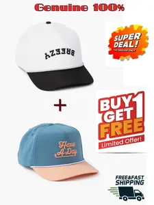 Super Deal 2-in-1 Breezy Golf Rope Hat – Black & Blue/Orange Edition Pack | “Flipped Breezy” x “Have A Day” Snapback Combo