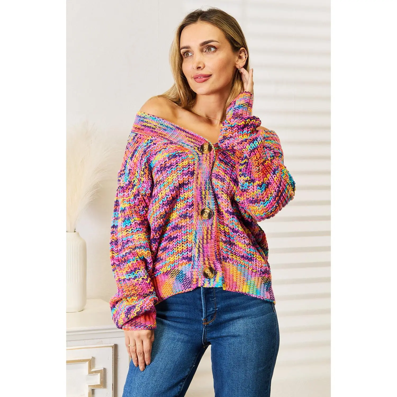 Rainbow Dreams Chunky Knit Cardigan