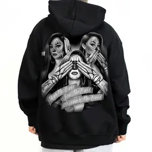 No Evil, Chicano Clothing, Cholo, Gangster clothes, Hoodies for men, Men's clothing, Streetwear, Lowrider, Graphic tee, Men gifts sdl Fabric Menswear