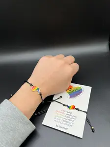 Yin Yang Friendship Pride Couples Bracelet Set Pinky Promise Adjustable