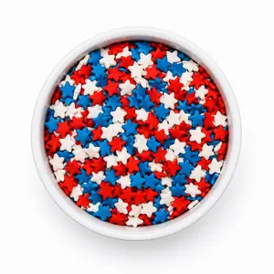 Confetti Sprinkles Stars Red White Blue