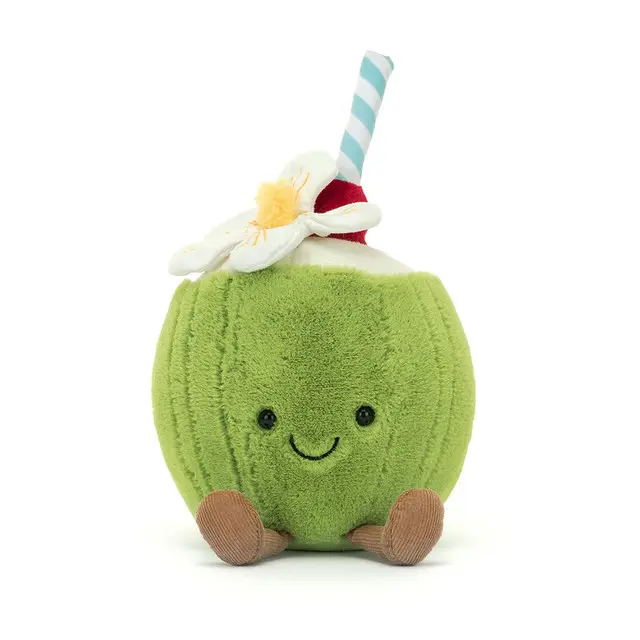 Jellycat Amuseables Aruba Coconut & Teapot Plush Set, Cute Soft Tropical Drink and Tea Pot Stuffed Toys, Kawaii Collectible Gift for Kids, Birthday, Home Decor & Plush Lovers
