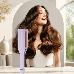 Trending 32mm French Deep V Curling Iron |   4-Speed Temperature Control Negative Ion Hair Styling Tool for Long Lasting Big Waves