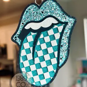 Checkered tongue car freshie