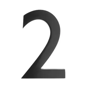 212 MAIN 5-in Black Floating Wall Metal House Number 2 Plaque Sign, Home Decor & Home Improvement Building Supplies Essential, Signs