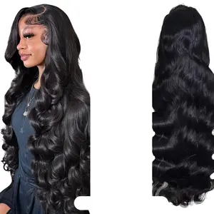 220% Body Wave 13x6 HD Transparent Lace Front Human Hair Wigs 30 40 Inch 13x4 Lace Frontal Water Wave 5x5 Closure Wig For Women