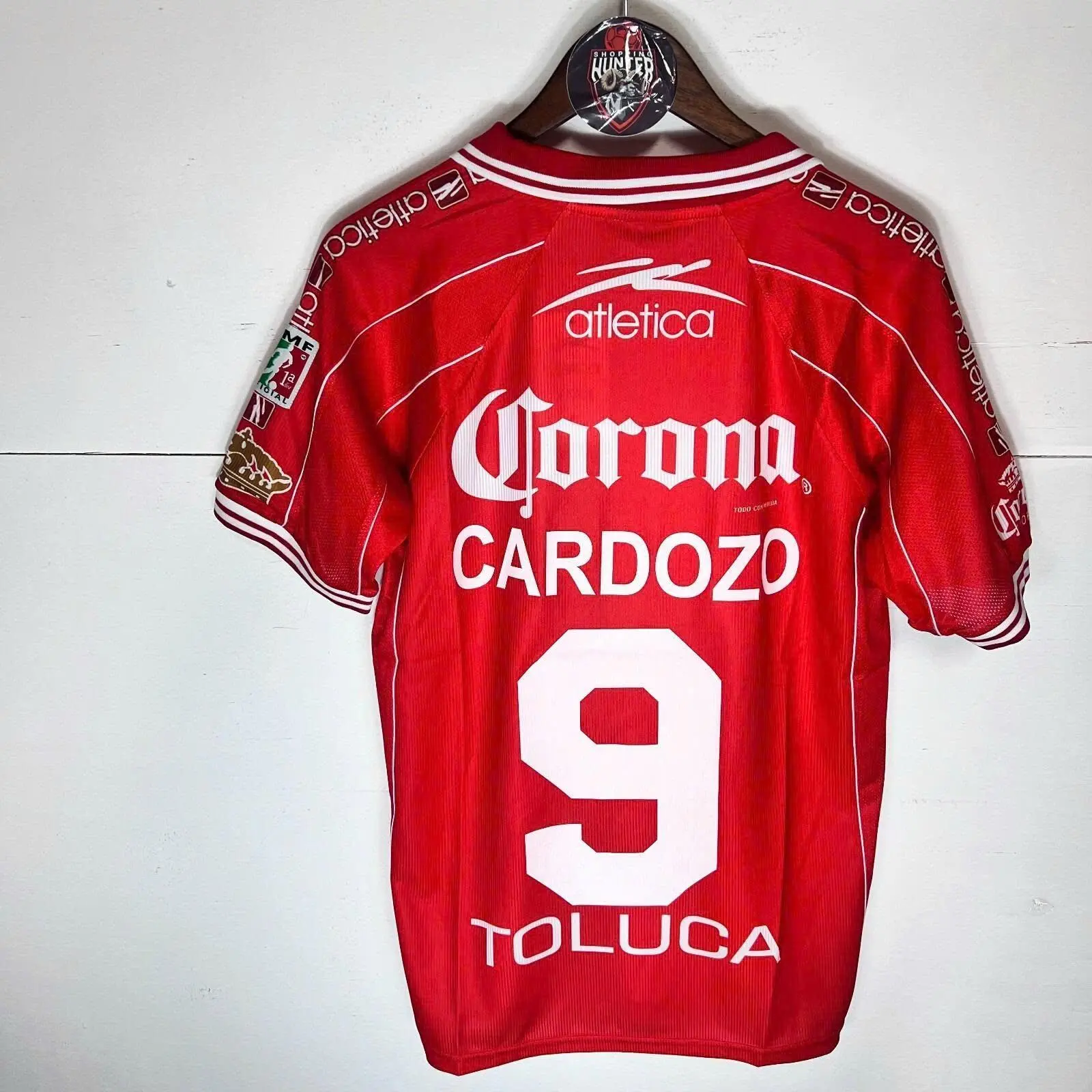Men's Red Soccer Jersey Number 9 Toluca Cardozo Name Print Short Sleeve Sports Shirt, Athletic Football Fan Jersey for Casual Wear, Sports & Outdoor Activities