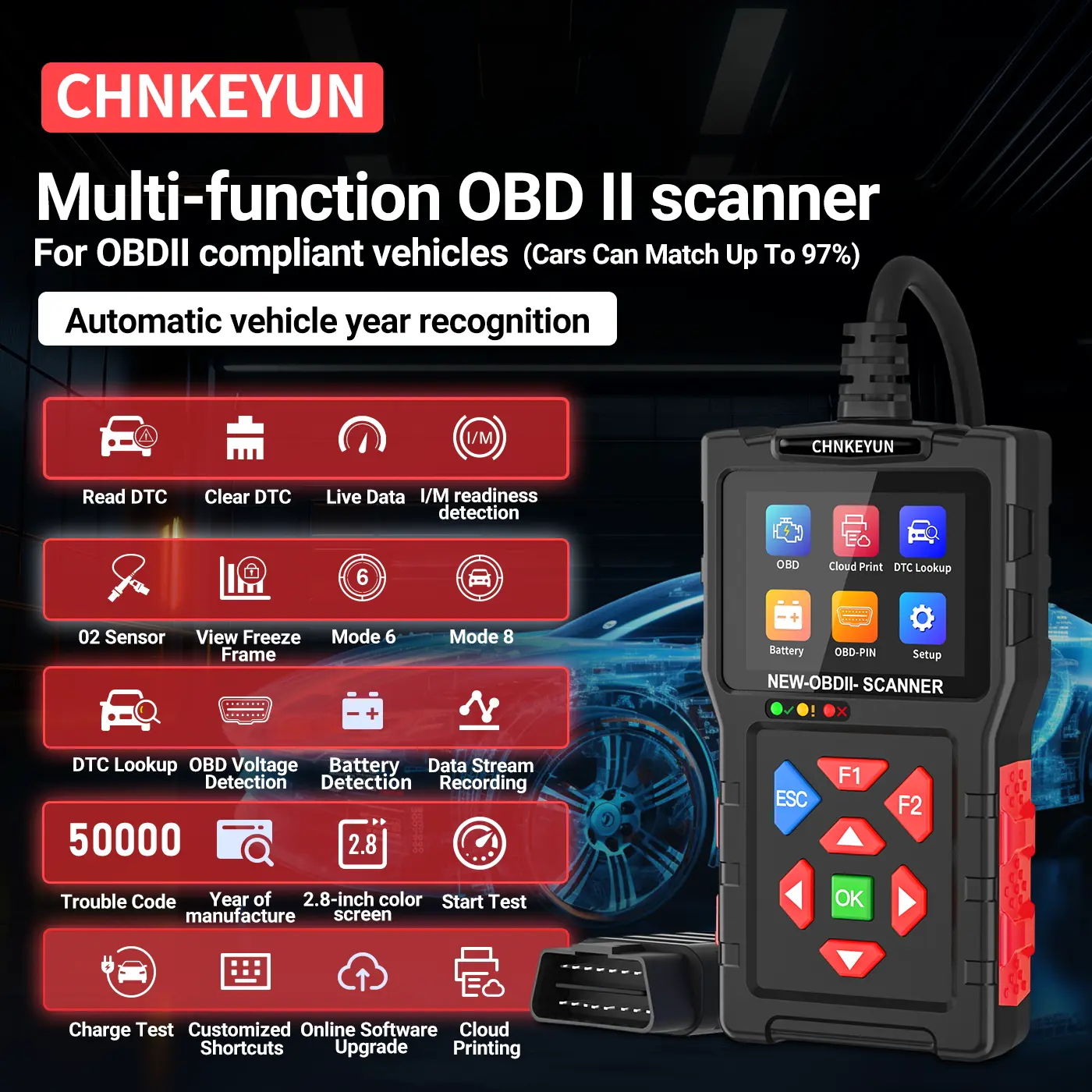 Battery Scanning Code OBD2 Diagnostic Scanner - Car Fault Code Reader Tool - TikTok Shop