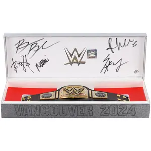 Rhea Ripley, Bianca Belair, Iyo Sky, Bayley, & Naomi WWE Autographed 2024 Survivor Series Mini Title - Limited Edition of 25 - Fanatics Authentic Certified