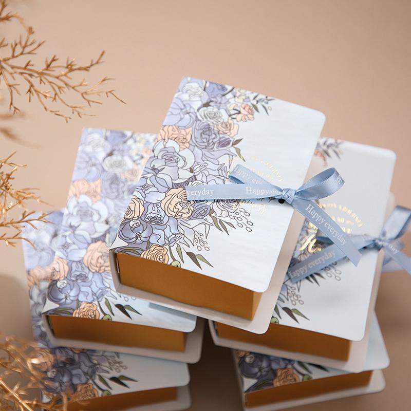 1pc Book Shape Gift Box Ith Ribbon Paperboard Candy Chocolate Present Packaging Box For Wedding Birthday Mother's Day