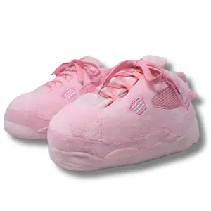 Plush Kickz PK4's - Pink Collection Sneaker Slippers For Indoors & Outdoors Footwear Shoe Comfort Slide Home Soft Perfect Gift Unisex Yellow Red Unisex Slipper Comfort Slide house