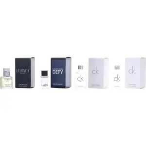 Calvin Klein Variety Set-4 Piece Mens Mini Variety With Eternity & Ck One X 2 & Ck Defy And All Are 0.33 Oz Mini For Men