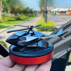 Solar Powered Car Decoration, Car Aircraft Design Aromatherapy Perfume, Car Diffuser, Car Fragrance, Rotating Car Interior Decoration Accessories for Men