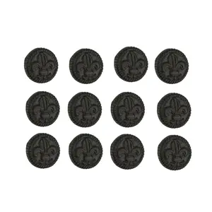 Set of 12 Brown Fleur De Lis Knobs - 2in Distressed Charm for French Decor