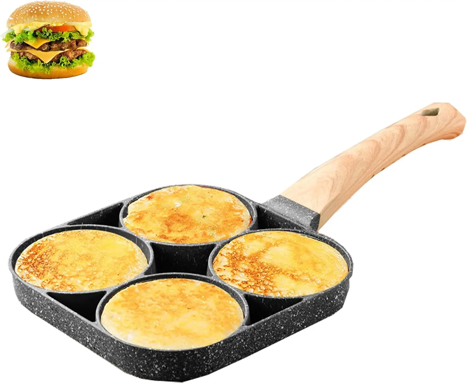 Egg Frying Pan Pancake Nonstick 4 Cups Medical Stone for Gas Induction Cookware cooking tool coating