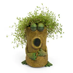 1pc Plant Pots Happy Frog Resin Flower Pot Indoor Outdoor Durable Planters for Indoor Plants Cylinder Shape Plant Pots Suitable for Home Garden Spring Decor