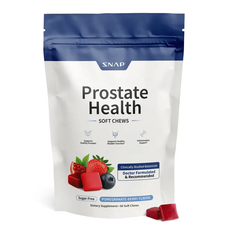 NEW! Prostate Health Chews - Inflammation Support - Urinary & Bladder Function - Nutrients for Male Reproductive Health - Potent Antioxidants - Supports Healthy DHT levels - Pomegranate Berry Flavor - Medicinal Mushrooms & Botanicals -