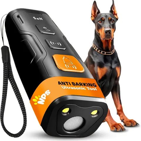 NPS Dog Bark Deterrent Device Stops Bad Behavior - No need yell or swat, Just point to a dog, Hit the button - Long-range ultrasonic anti bark tool