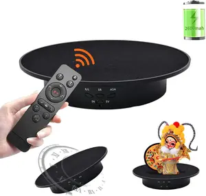 360 Degree Rotating Display Stand,360 Degree Photography Turntable with Remote Control, Rechargeable Battery/USB Power Supply for Photography Product Shows
