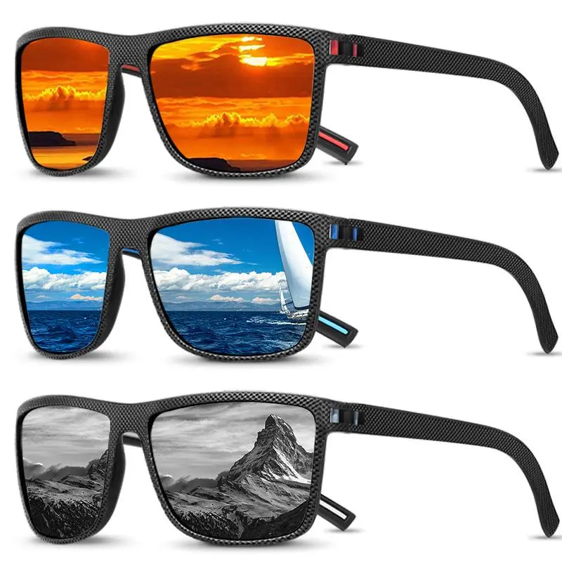 Men's 3PC Polarized Sports Sunglasses - Vintage European Style, Colorful Lenses, Spring Hinges, UV400 Protection, Road Cycling Gear for Cycling, Outdoor Activities