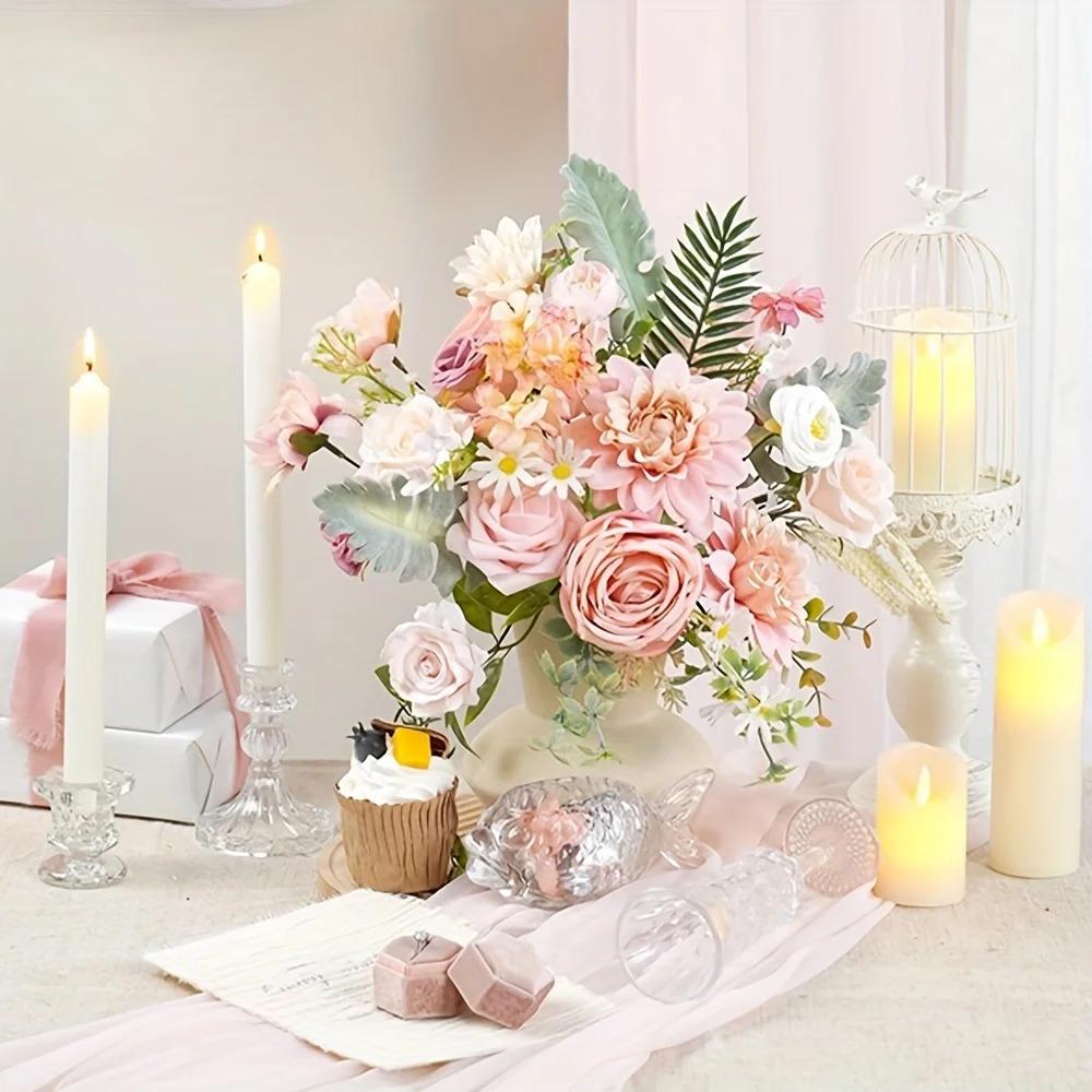 Pink Artificial Flower Box Set Artificial Flower Box Set - Pink Spring DIY Center Cake Decoration, Wedding Bouquets, Boutiques