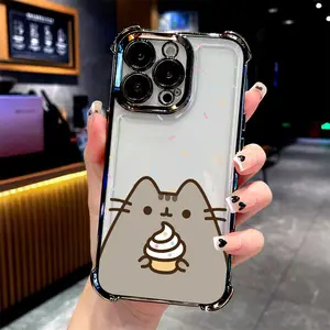 Cute cartoon P-PUsheenPhone Case Suitable for iPhone 17 16e 16 15 14 13 12 11 Mini Pro Max Air X XR XSMAX 8 7 Plus Anti Fall Transparent Soft Back Cover